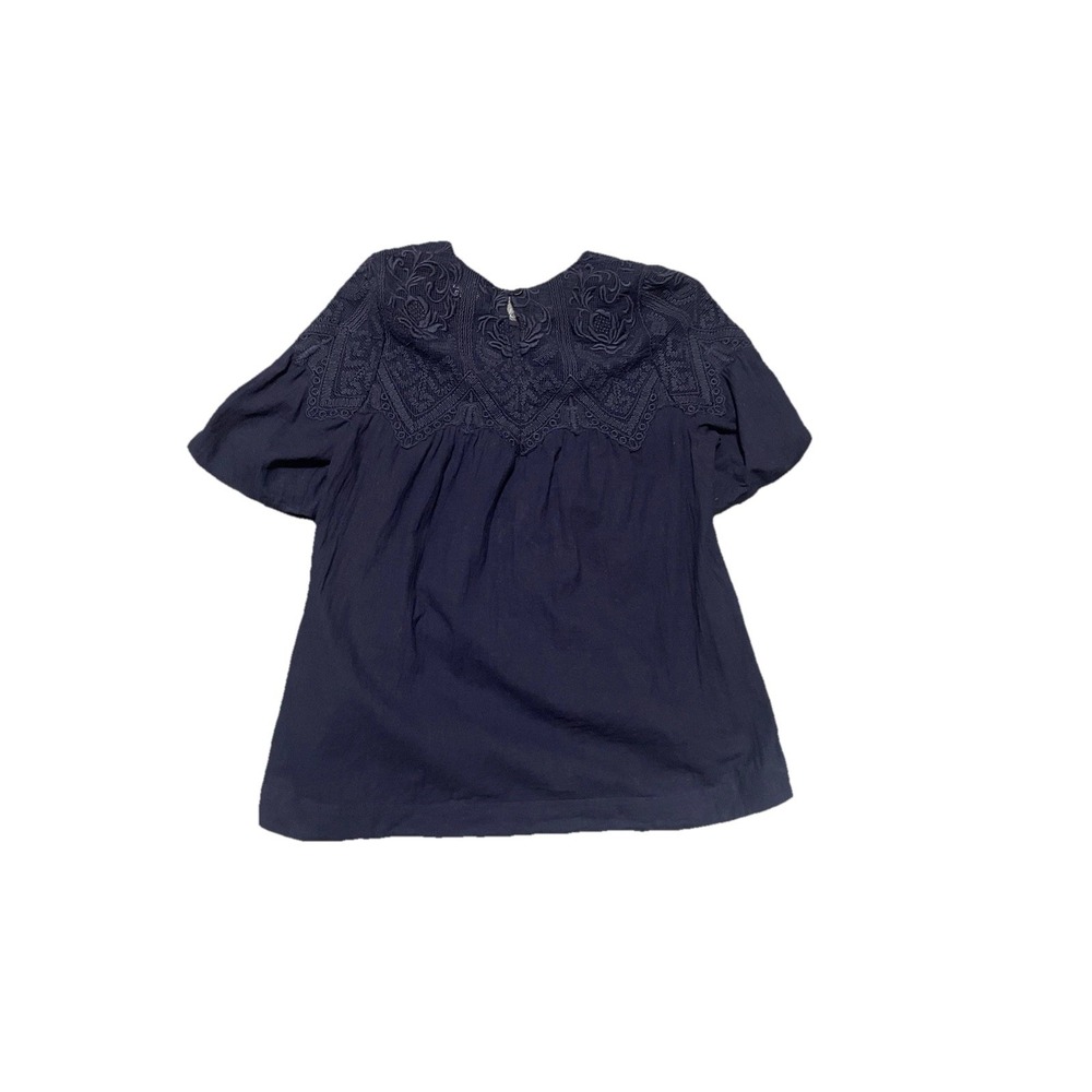 Sea New York Black Embroidered Short-Sleeve Blouse - Picture 2 of 9